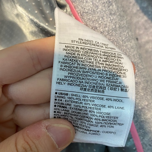 Banana Republic Wool Blend Moto Jacket, Grey & Gold Size Small - Picture 6 of 9